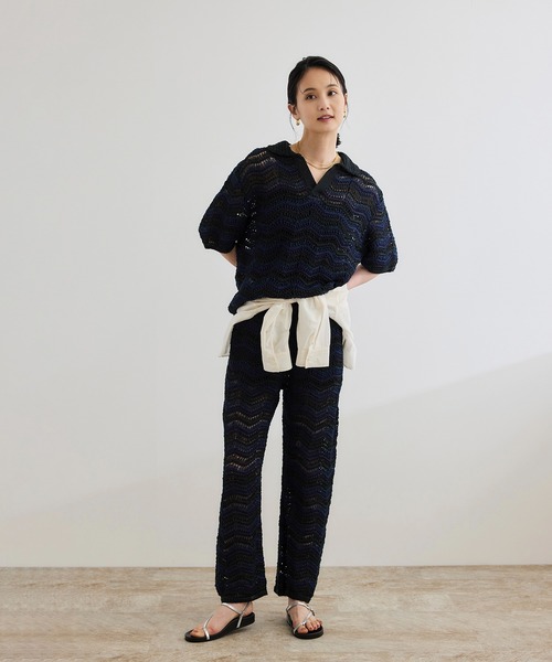 COOHEM（コーヘン）】ZIGZAG SUKASHI KNIT PULLOVER【WEB・一部店舗