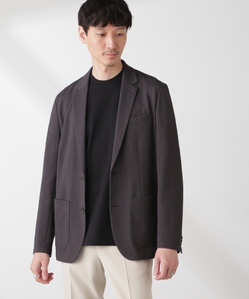 NANO universe(ナノユニバース)の「「N JACKET PREMIUM」IN DRY カノコストレッチジャケット(テーラードジャケット・メンズ・チャコール/ネイビー・S/M/L)」の3枚目の写真