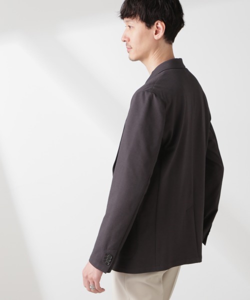 NANO universe(ナノユニバース)の「「N JACKET PREMIUM」IN DRY カノコストレッチジャケット(テーラードジャケット・メンズ・チャコール/ネイビー・S/M/L)」の4枚目の写真