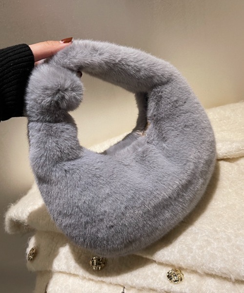 Mela（メラ）の「FUR HAND BAG（ハンドバッグ・レディース・アイボリー/グレー/ブラック/ホワイト/ベージュ/イエロー・FREE）」の15枚目の写真