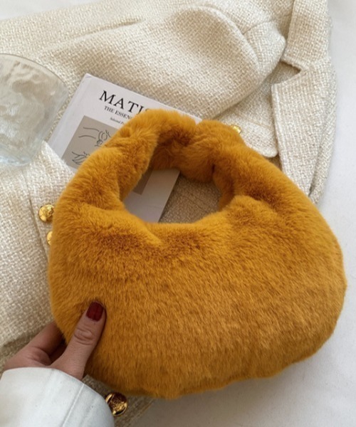 Mela（メラ）の「FUR HAND BAG（ハンドバッグ・レディース・アイボリー/グレー/ブラック/ホワイト/ベージュ/イエロー・FREE）」の19枚目の写真