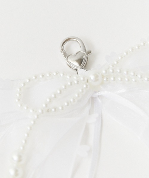 セール】Heart design lace bow charm / ハートデザイン レース
