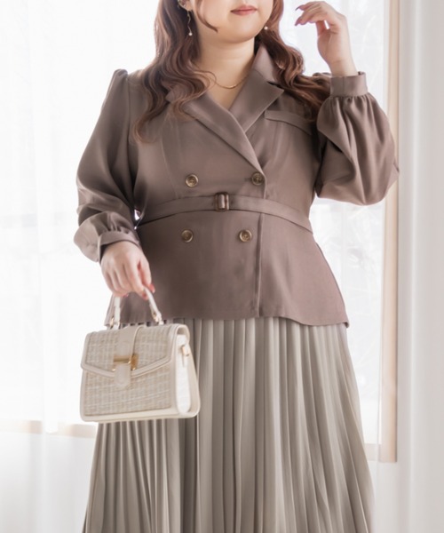CLETTE(クレット)の「ドッキングプリーツワンピース(ワンピース・レディース・グレー/ピンク/ベージュ・4L/3L/LL)」の18枚目の写真