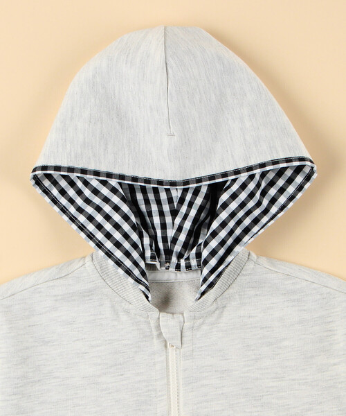 COMME CA ISM（コムサイズム）の「ギンガムチェック使い パーカー（パーカー・キッズ・ブラック/オートミール・80-90cm）」の11枚目の写真