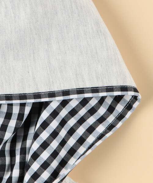 COMME CA ISM（コムサイズム）の「ギンガムチェック使い パーカー（パーカー・キッズ・ブラック/オートミール・80-90cm）」の3枚目の写真