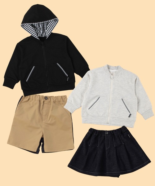 COMME CA ISM（コムサイズム）の「ギンガムチェック使い パーカー（パーカー・キッズ・ブラック/オートミール・80-90cm）」の14枚目の写真