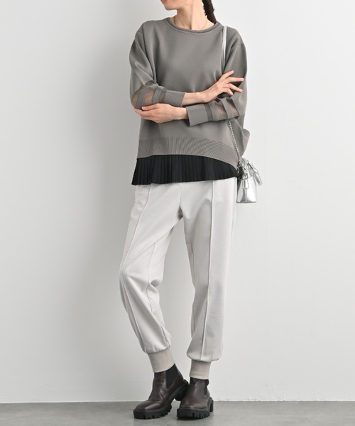 セール】部分シアーミラノリブプルオーバー シアー切替 ミラノリブ  