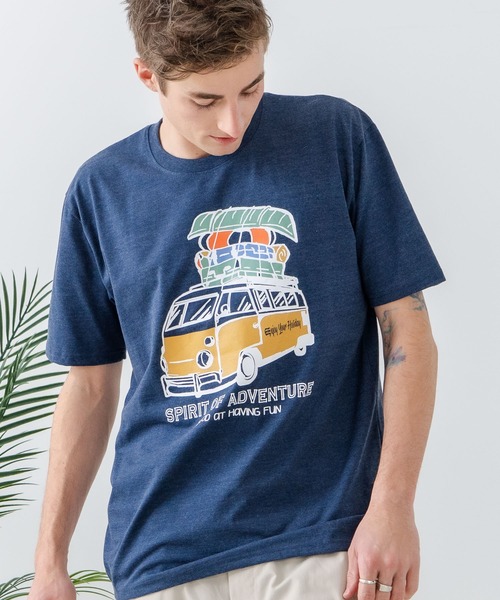JEANS MATE(ジーンズメイト)の「【汗染みの目立ちにくいTシャツ ZEROSTAIN/ゼロステイン】プリントTシャツ 防汚 UVカット ワーゲンバスライク フィッシング 釣り トラウト(Tシャツ/カットソー・メンズ・ブルー系その他2/ブルー系その他/ホワイト系その他2/ベージュ系その他・X-LARGE/LARGE/MEDIUM)」の1枚目の写真
