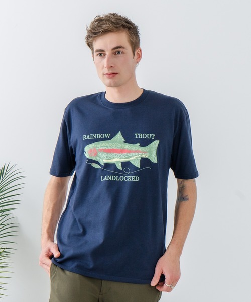 JEANS MATE(ジーンズメイト)の「【汗染みの目立ちにくいTシャツ ZEROSTAIN/ゼロステイン】プリントTシャツ 防汚 UVカット ワーゲンバスライク フィッシング 釣り トラウト(Tシャツ/カットソー・メンズ・ブルー系その他2/ブルー系その他/ホワイト系その他2/ベージュ系その他・X-LARGE/LARGE/MEDIUM)」の14枚目の写真