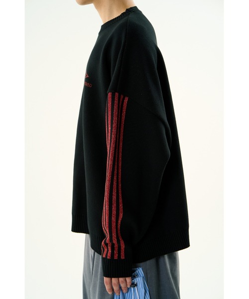 DISCOVERED(ディスカバード)の「LAME LAME LINE COTTON KNIT(ニット/セーター・メンズ・グレー/ブラック・LARGE/SMALL)」の9枚目の写真