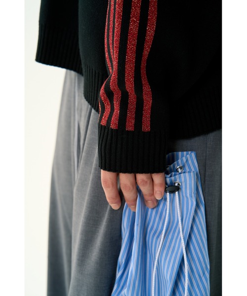 DISCOVERED(ディスカバード)の「LAME LAME LINE COTTON KNIT(ニット/セーター・メンズ・グレー/ブラック・LARGE/SMALL)」の10枚目の写真