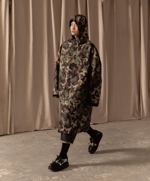 LIBERE(リベーレ)の「LIBERE リベーレ / OVERSIZED RAIN COAT 撥水オーバーサイズモッズコート レインコート / 251111-251112(モッズコート・メンズ・カモフラージュ/ブラック・LARGE/MEDIUM/SMALL)」の4枚目の写真
