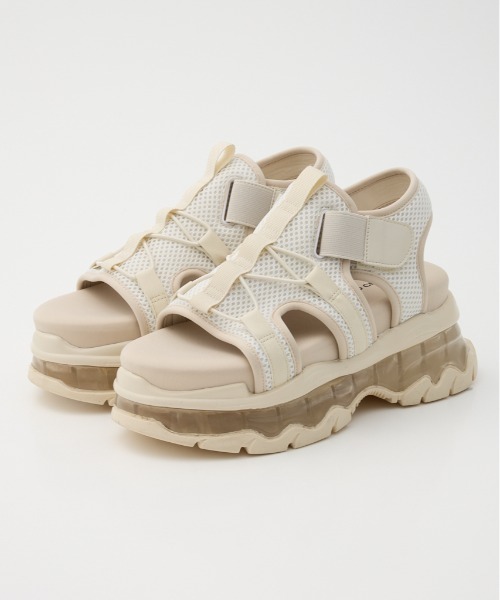 RODEO CROWNS WIDE BOWL（ロデオクラウンズワイドボウル）の「クリアソール ボリュームサンダル（サンダル・レディース・マルチ/オフホワイト/ブラック・MEDIUM/SMALL/LARGE）」の2枚目の写真