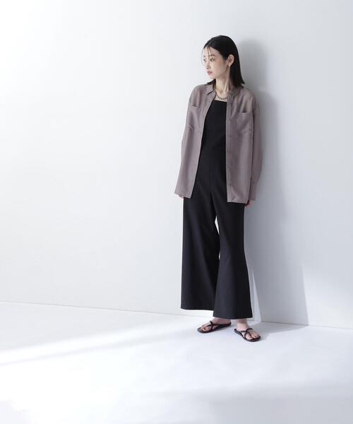 NATURAL BEAUTY BASIC(ナチュラルビューティーベーシック)の「◇シアーシャツシリーズ オーバーフォルム(シャツ/ブラウス・レディース・グレー/ダークブラウン/ベージュ・FREE)」の5枚目の写真