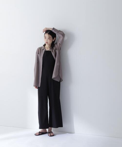 NATURAL BEAUTY BASIC(ナチュラルビューティーベーシック)の「◇シアーシャツシリーズ オーバーフォルム(シャツ/ブラウス・レディース・グレー/ダークブラウン/ベージュ・FREE)」の7枚目の写真