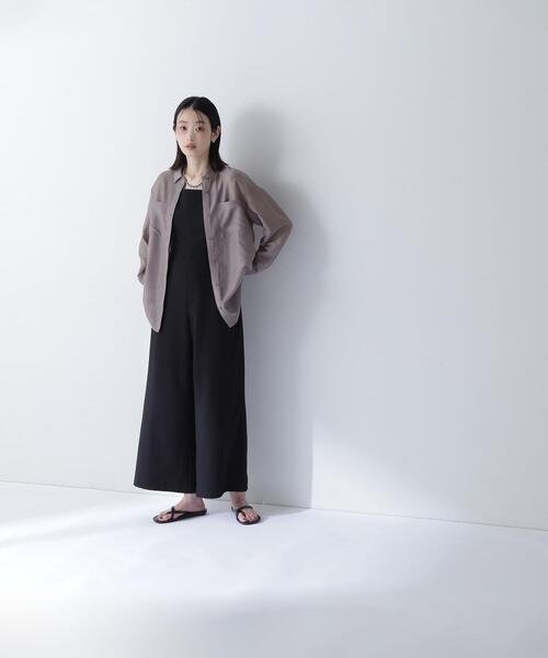 NATURAL BEAUTY BASIC(ナチュラルビューティーベーシック)の「◇シアーシャツシリーズ オーバーフォルム(シャツ/ブラウス・レディース・グレー/ダークブラウン/ベージュ・FREE)」の11枚目の写真