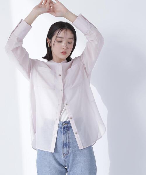 NATURAL BEAUTY BASIC(ナチュラルビューティーベーシック)の「◇シアーシャツシリーズ オーバーフォルム(シャツ/ブラウス・レディース・グレー/ダークブラウン/ベージュ・FREE)」の15枚目の写真
