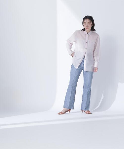 NATURAL BEAUTY BASIC(ナチュラルビューティーベーシック)の「◇シアーシャツシリーズ オーバーフォルム(シャツ/ブラウス・レディース・グレー/ダークブラウン/ベージュ・FREE)」の16枚目の写真