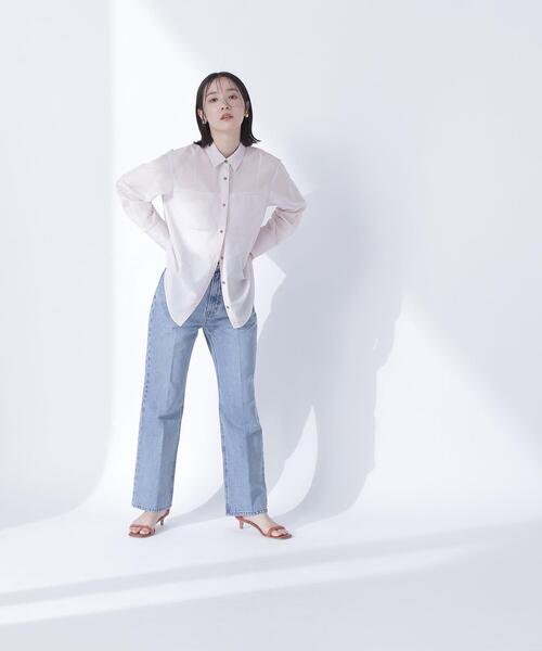 NATURAL BEAUTY BASIC(ナチュラルビューティーベーシック)の「◇シアーシャツシリーズ オーバーフォルム(シャツ/ブラウス・レディース・グレー/ダークブラウン/ベージュ・FREE)」の19枚目の写真