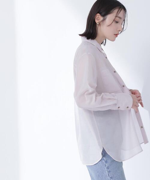 NATURAL BEAUTY BASIC(ナチュラルビューティーベーシック)の「◇シアーシャツシリーズ オーバーフォルム(シャツ/ブラウス・レディース・グレー/ダークブラウン/ベージュ・FREE)」の20枚目の写真