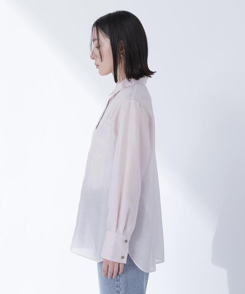 NATURAL BEAUTY BASIC(ナチュラルビューティーベーシック)の「◇シアーシャツシリーズ オーバーフォルム(シャツ/ブラウス・レディース・グレー/ダークブラウン/ベージュ・FREE)」の21枚目の写真