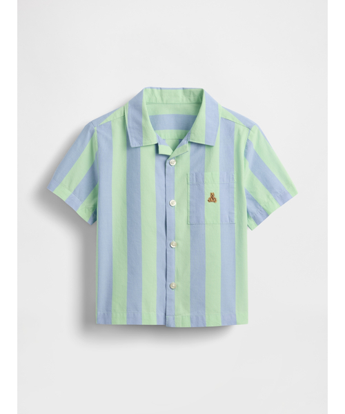 GAP（ギャップ）の「オーガニックコットン カバナシャツ (幼児・ベビー)（シャツ/ブラウス・キッズ・ライトブルー/イエロー・70cm/80ｃｍ/90cm/95cm/100cm/110cm/105cm）」の3枚目の写真