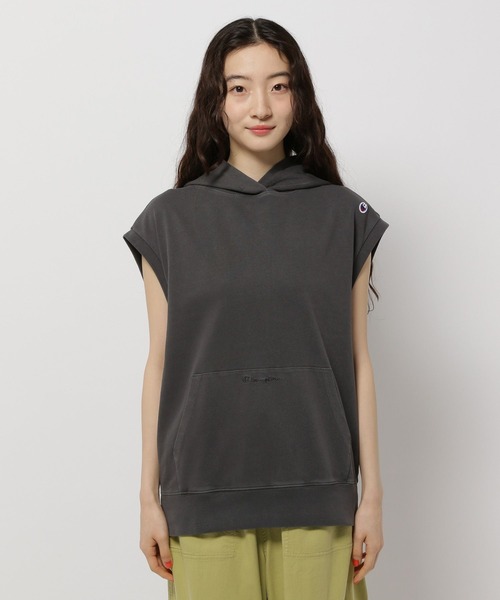 Champion（チャンピオン）の「【Champion(チャンピオン)】フードプルオーバーベスト2（ベスト・レディース・ライトグレー/ライトグリーン/ブラック・MEDIUM/LARGE）」の13枚目の写真