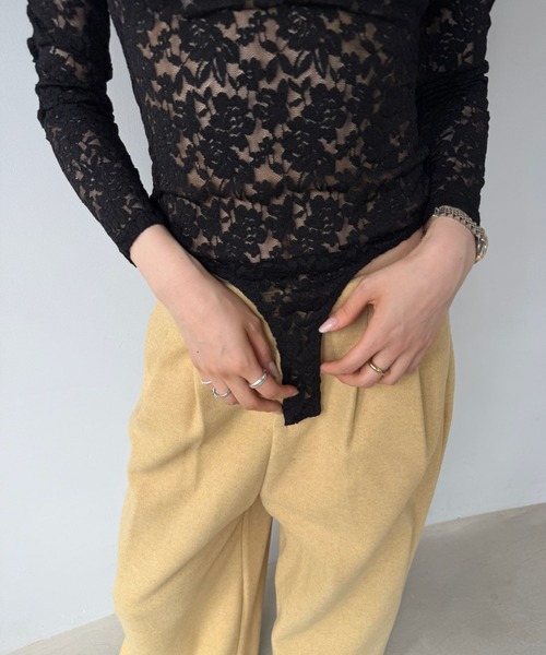 SANSeLF（サンセルフ）の「【SANSeLF】 レースボディスーツ ロングスリーブ ハイネックフィット sanw25s074（その他トップス・レディース・ホワイト/ブラック・FREE）」の7枚目の写真