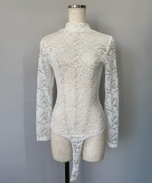 SANSeLF（サンセルフ）の「【SANSeLF】 レースボディスーツ ロングスリーブ ハイネックフィット sanw25s074（その他トップス・レディース・ホワイト/ブラック・FREE）」の12枚目の写真