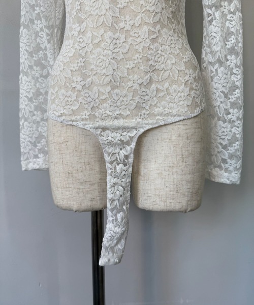 SANSeLF（サンセルフ）の「【SANSeLF】 レースボディスーツ ロングスリーブ ハイネックフィット sanw25s074（その他トップス・レディース・ホワイト/ブラック・FREE）」の16枚目の写真