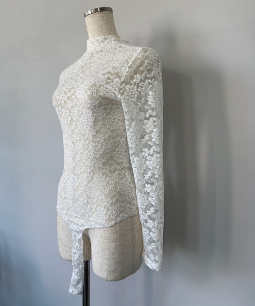 SANSeLF（サンセルフ）の「【SANSeLF】 レースボディスーツ ロングスリーブ ハイネックフィット sanw25s074（その他トップス・レディース・ホワイト/ブラック・FREE）」の17枚目の写真