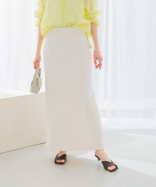 URBAN RESEARCH ROSSO WOMEN（アーバンリサーチ　ロッソ）の「接触冷感リネン混バイヤススカート（スカート・レディース・オフホワイト/チャコールグレー/グリーン系その他・36/38）」の7枚目の写真