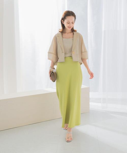 URBAN RESEARCH ROSSO WOMEN（アーバンリサーチ　ロッソ）の「接触冷感リネン混バイヤススカート（スカート・レディース・オフホワイト/チャコールグレー/グリーン系その他・36/38）」の13枚目の写真