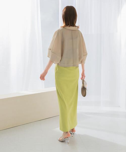 URBAN RESEARCH ROSSO WOMEN（アーバンリサーチ　ロッソ）の「接触冷感リネン混バイヤススカート（スカート・レディース・オフホワイト/チャコールグレー/グリーン系その他・36/38）」の15枚目の写真