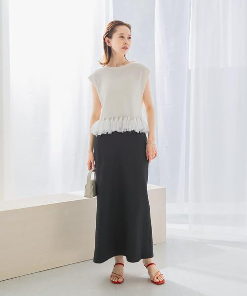 URBAN RESEARCH ROSSO WOMEN（アーバンリサーチ　ロッソ）の「接触冷感リネン混バイヤススカート（スカート・レディース・オフホワイト/チャコールグレー/グリーン系その他・36/38）」の20枚目の写真