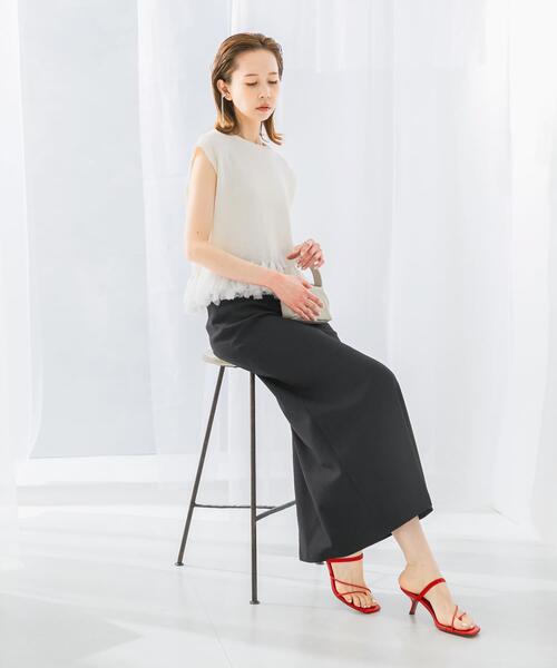 URBAN RESEARCH ROSSO WOMEN（アーバンリサーチ　ロッソ）の「接触冷感リネン混バイヤススカート（スカート・レディース・オフホワイト/チャコールグレー/グリーン系その他・36/38）」の22枚目の写真