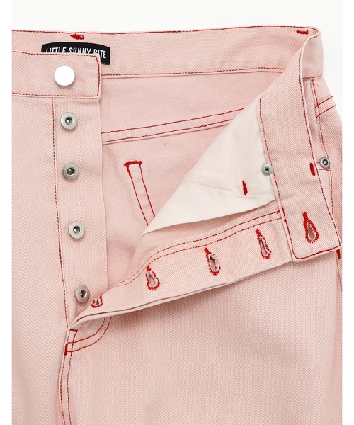 Little sunny bite（リトルサニーバイト）の「littlesunnybite/リトルサニーバイト/twill pants（その他パンツ・レディース・ピンク/ブラック/ブルー・M/S）」の5枚目の写真