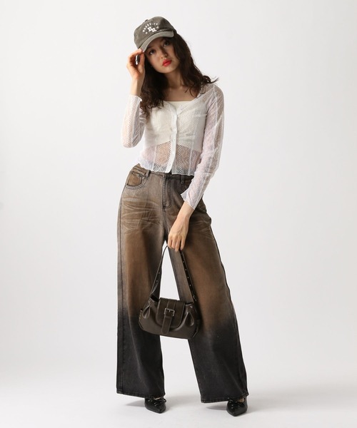 FOREVER 21（フォーエバー トゥエンティーワン）の「【2025SS】切り替えレースカーディガン（カーディガン/ボレロ・レディース・ブラック/オフホワイト/ブルー系その他・FREE）」の9枚目の写真