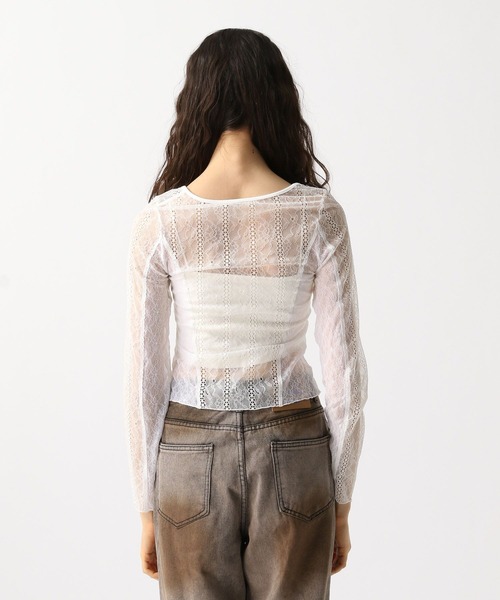 FOREVER 21（フォーエバー トゥエンティーワン）の「【2025SS】切り替えレースカーディガン（カーディガン/ボレロ・レディース・ブラック/オフホワイト/ブルー系その他・FREE）」の20枚目の写真