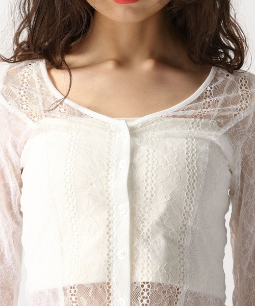 FOREVER 21（フォーエバー トゥエンティーワン）の「【2025SS】切り替えレースカーディガン（カーディガン/ボレロ・レディース・ブラック/オフホワイト/ブルー系その他・FREE）」の18枚目の写真