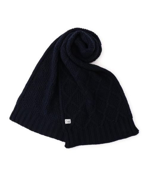 coen（コーエン）の「ケーブルマフラー（マフラー・メンズ・グレー/ネイビー/オフホワイト・フリー）」の3枚目の写真