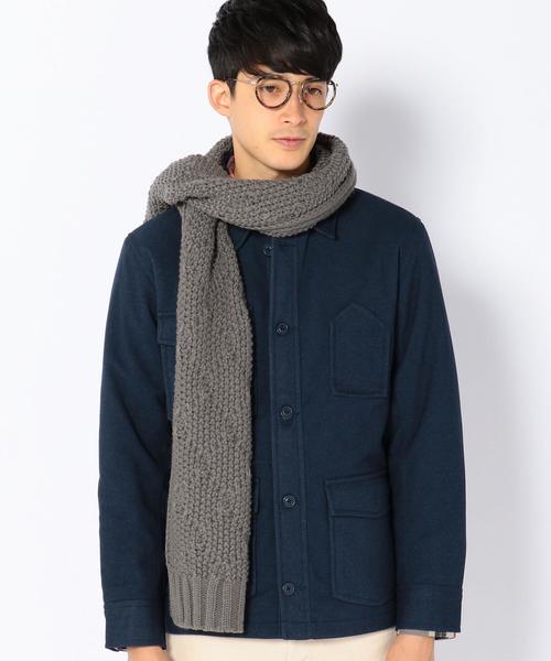 coen（コーエン）の「ケーブルマフラー（マフラー・メンズ・グレー/ネイビー/オフホワイト・フリー）」の8枚目の写真