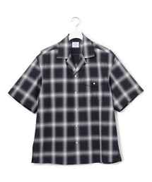 【UNISEX】オンブレーチェック オープンカラーシャツ