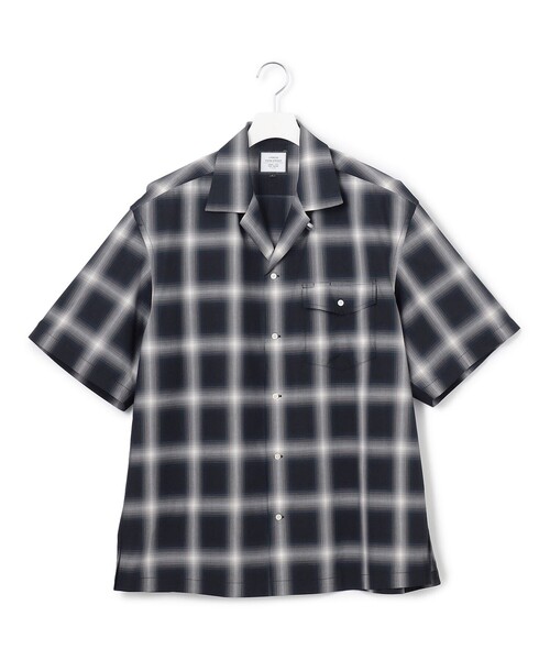 J.PRESS YORK STREET(ジェイプレスヨークストリート)の「【UNISEX】オンブレーチェック オープンカラーシャツ(シャツ/ブラウス・メンズ・サックスブルー系3/ネイビー系3/ライトグレー系3・SMALL/LARGE/MEDIUM)」の2枚目の写真
