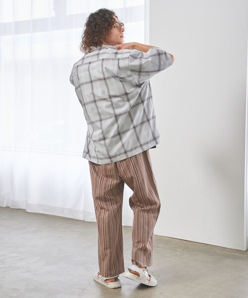 J.PRESS YORK STREET(ジェイプレスヨークストリート)の「【UNISEX】オンブレーチェック オープンカラーシャツ(シャツ/ブラウス・メンズ・サックスブルー系3/ネイビー系3/ライトグレー系3・SMALL/LARGE/MEDIUM)」の10枚目の写真