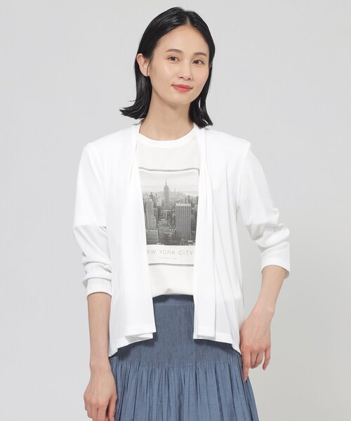 tシャツ 「L」「UV対策」「吸水速乾」「防しわ」「ウォッシャブル」マットフライスジャージショートカーディガン レディース UV対策】【吸水速乾】【防しわ】【ウォッシャブル】マット