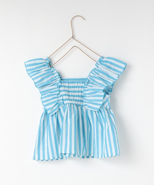 LOWRYS FARM（ローリーズファーム）の「ストライプフリルブラウス　495481（シャツ/ブラウス・キッズ・ピンク/ブルー/イエロー・110cm/150cm/140cm/130cm/120cm）」の8枚目の写真