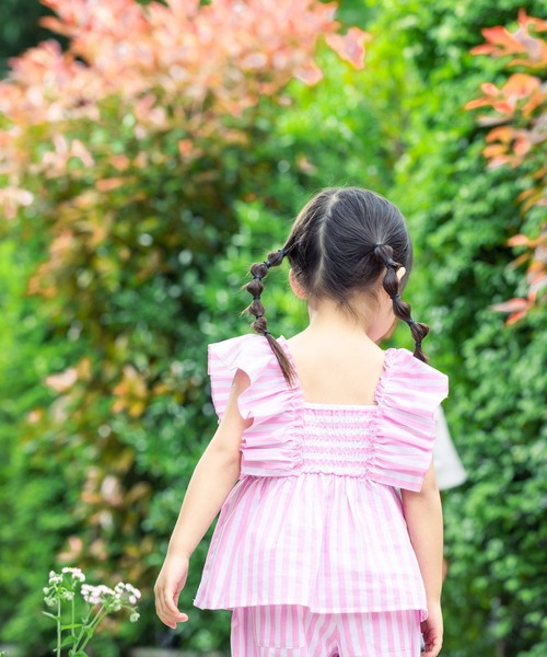 LOWRYS FARM（ローリーズファーム）の「ストライプフリルブラウス　495481（シャツ/ブラウス・キッズ・ピンク/ブルー/イエロー・110cm/150cm/140cm/130cm/120cm）」の17枚目の写真