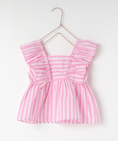 LOWRYS FARM（ローリーズファーム）の「ストライプフリルブラウス　495481（シャツ/ブラウス・キッズ・ピンク/ブルー/イエロー・110cm/150cm/140cm/130cm/120cm）」の18枚目の写真
