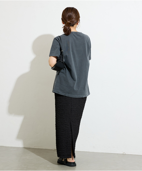 JOURNAL STANDARD（ジャーナルスタンダード）の「シャーリングフィットスカート（スカート・レディース・ホワイト/ブラック・FREE）」の5枚目の写真